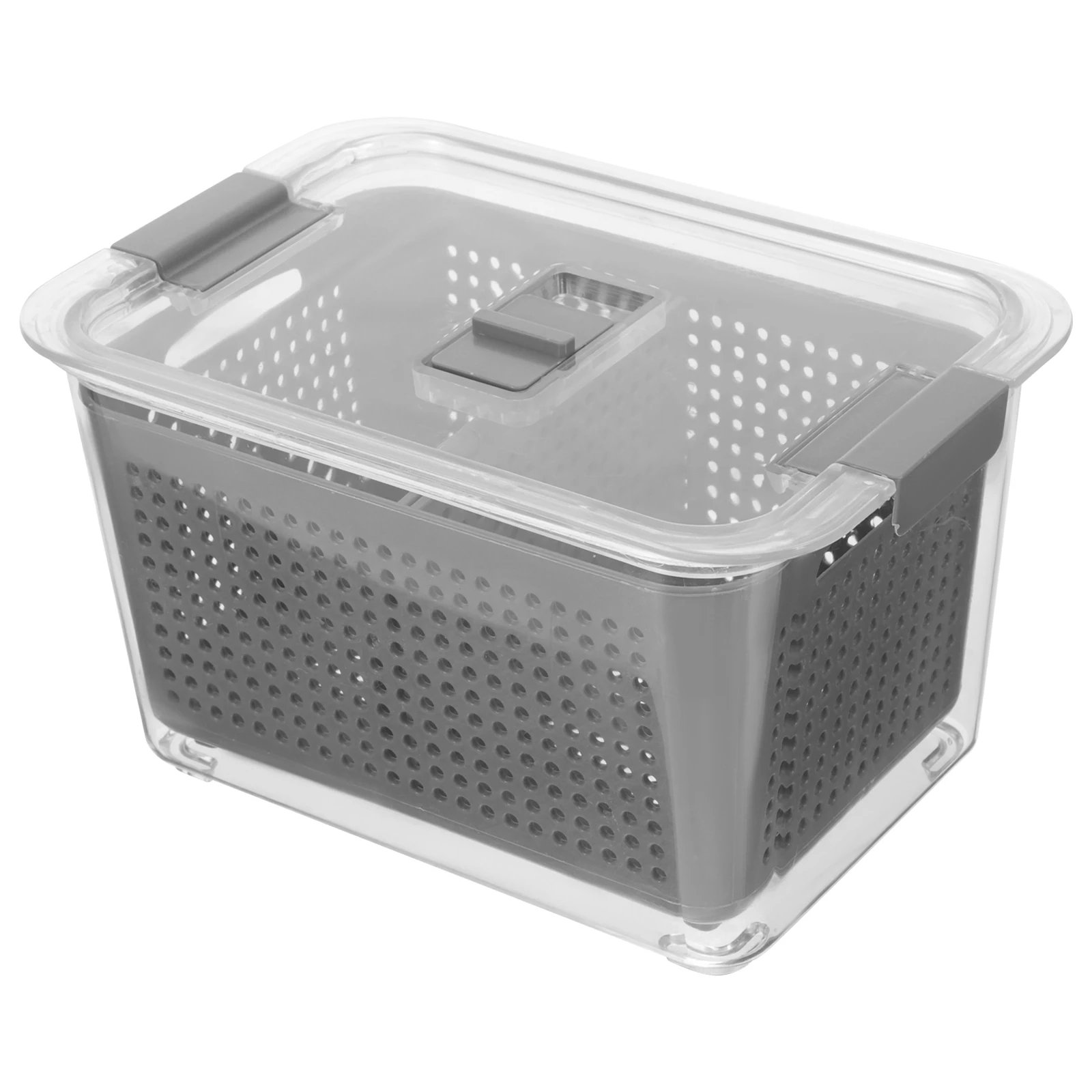 

Crisper Box Drain Design Cleaning Fruits Vegetables Partitions Separate Foods Vertical Horizontal Air Breath
