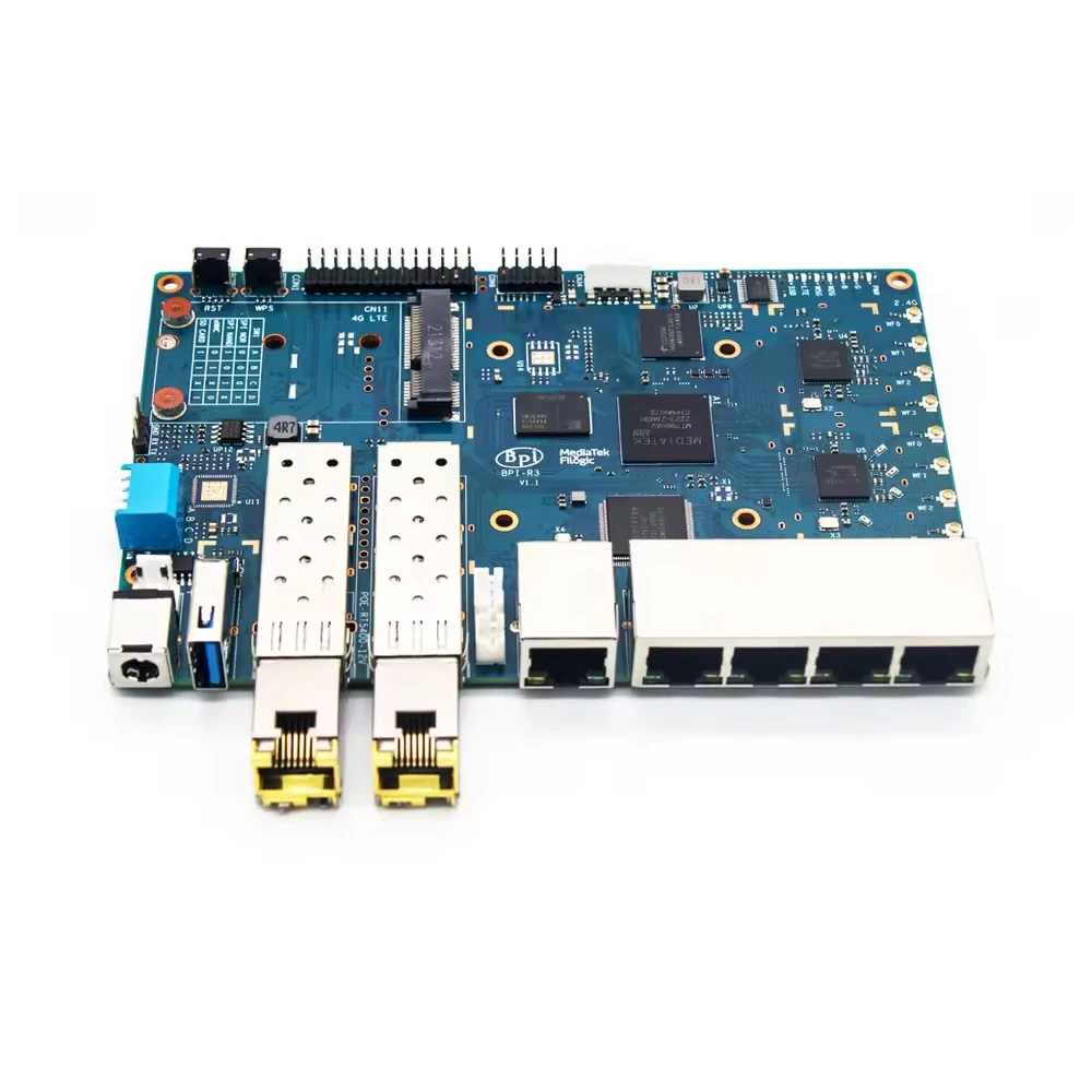Banana Pi BPI-R3 con módulo eléctrico SFP 2.5G-T/módulo óptico SFP 2.5G-BX de fibra óptica Compatible con placa de enrutamiento BPI-R3