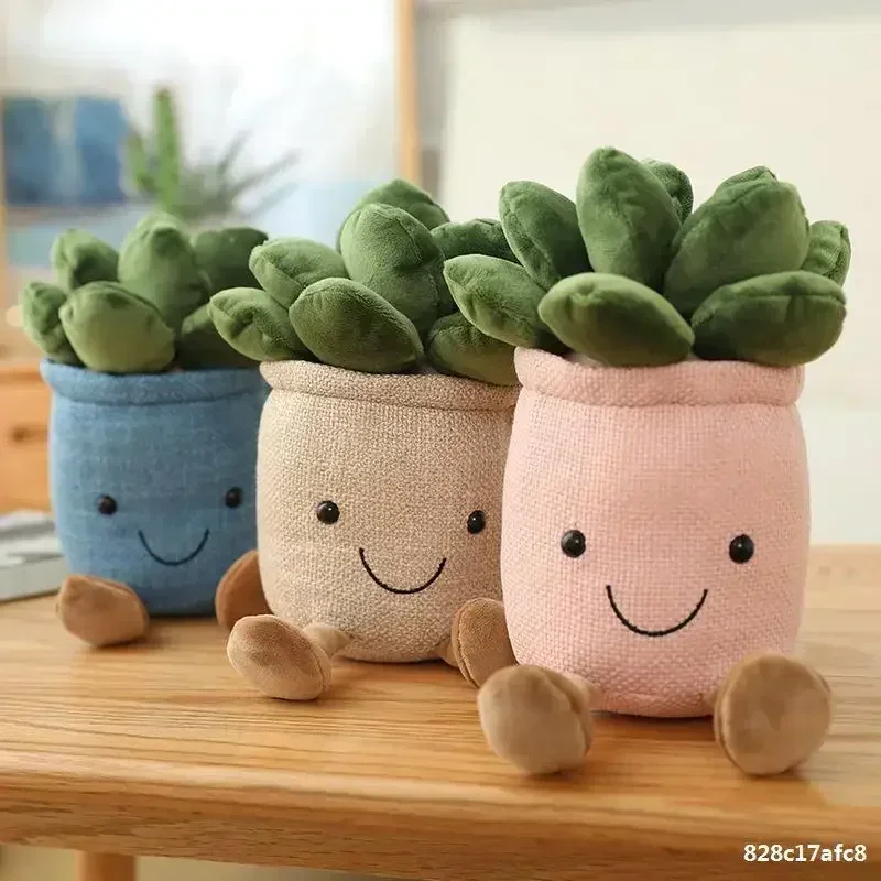 Succulent Plants Stuffed Toy For Kids Soft Simulation Potted Plush Toy Doll Decor Desk Window Decoration Gift