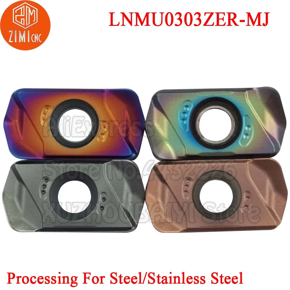10 pz LNMU0303ZER-MJ LNMU0303ZER MJ LNMU0303 ZER MJ LNMU 0303 carburo di alimentazione rapida inserti di fresatura utensili di tornitura lama di