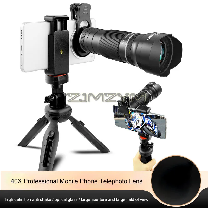 Obiektyw teleobiektywowy do telefonu komórkowego 18X 40X z klipsem do mocowania obiektywu, monokular astronomiczny do fotografii na duże odległości