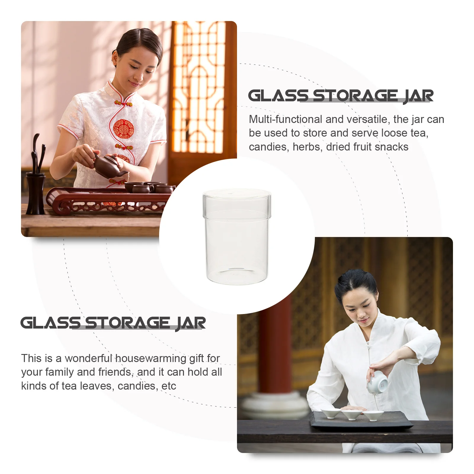 

Sealable Glass Jar with Lid Clear Storage Container for Tea Leaves Dried Fruits Chocolates Crafts Pantry Organization Jar