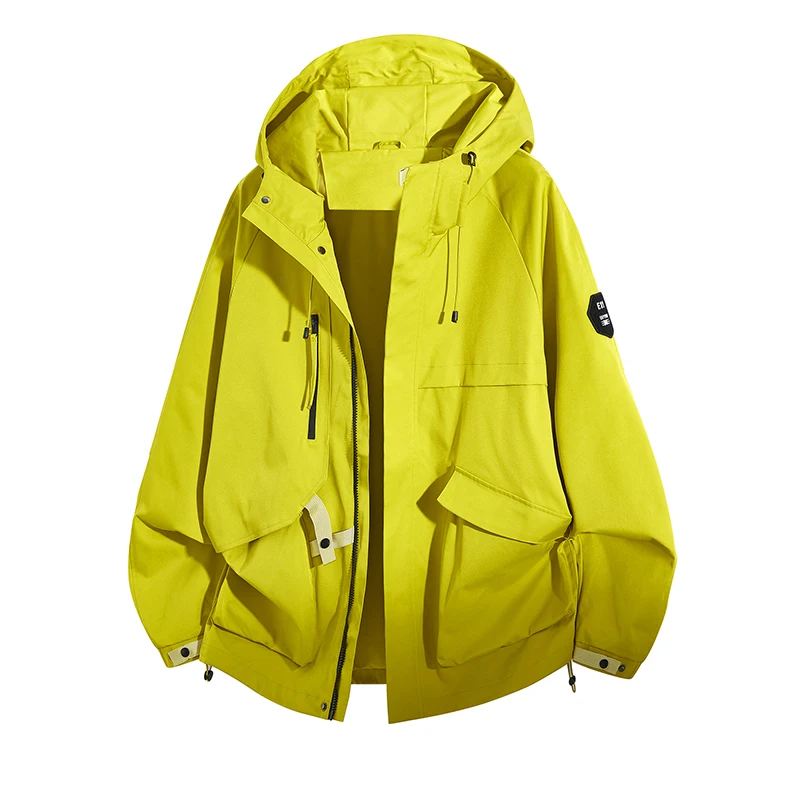 Spring and Autumn Outdoor Running Windproof Breathable Trendy Hooded Jacket for Men Fashionable and Versatile Loose Jacket