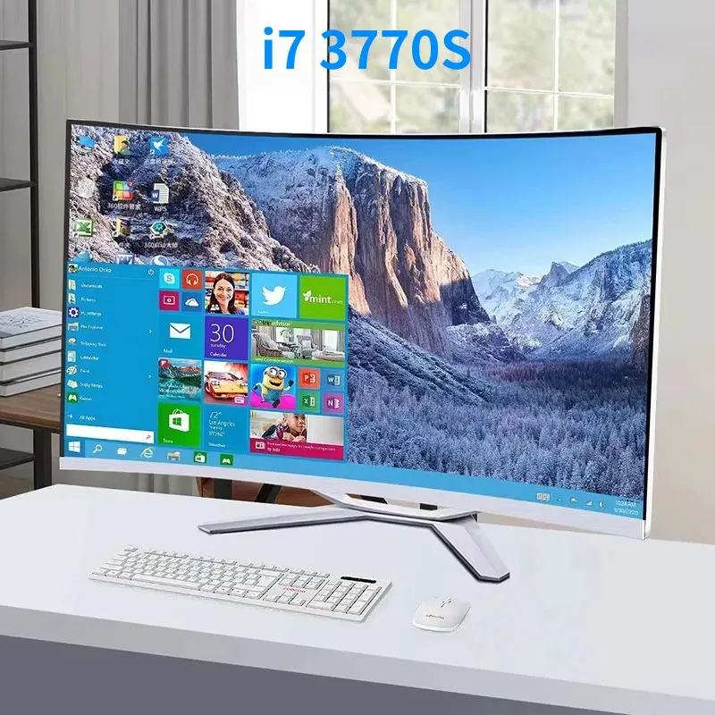 32 inch 1K all-in-one computer ( core i7CPU , RAM 16GB, SSD 1024GB, Windows 11 Pro), white, English keyboard