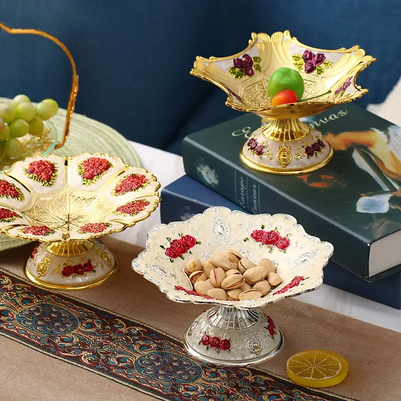 European Creative Fruit Plate for Living Room Coffee Table Multi-functional Snack Candy Dish High-end Dried Fruit Tray