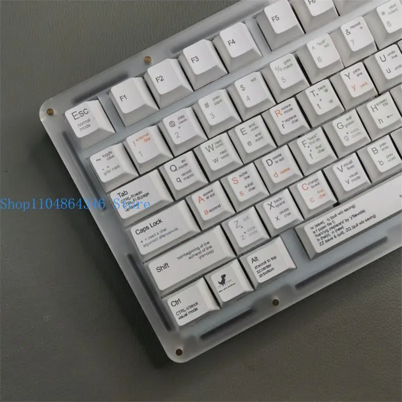 652F 129Pcs PBT DyeSublimations Keycap Programmer Cover for Mechanical Keyboards