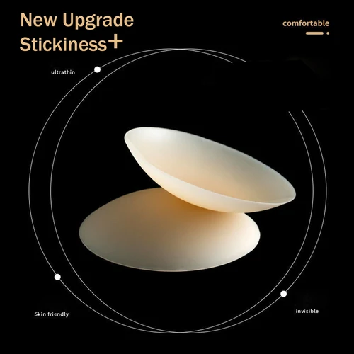 Imagen 2 del producto 2 pares más pegajosos de 10cm, sin rastro, sin pegamento, cubierta adhesiva para pezones, sujetador Invisible de inmersión, pegatinas de silicona Nubra, almohadillas para el pecho