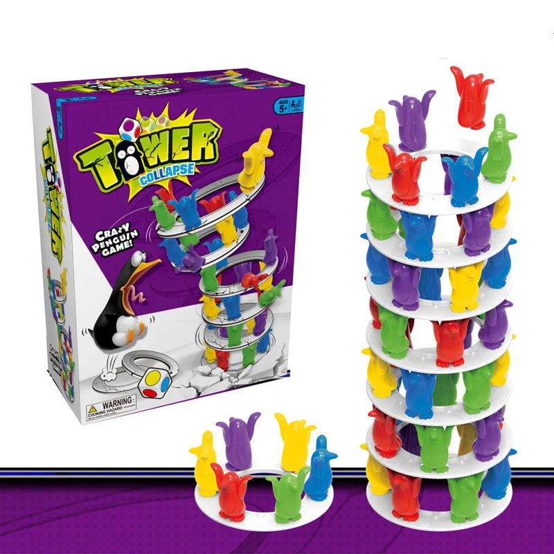 

Tower Collapse Balance Game Toy Penguin for Children Party Family Funny Games Crazy Penguin Crash Tower Thrill Challenge Toy