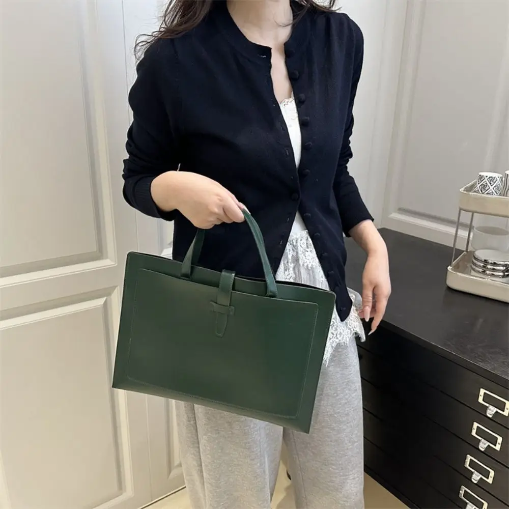 بسيطة بلون ملف حمل حقيبة بو الجلود حقيبة أعمال عارضة مكتب كمبيوتر محمول حقيبة يد الرجال النساء