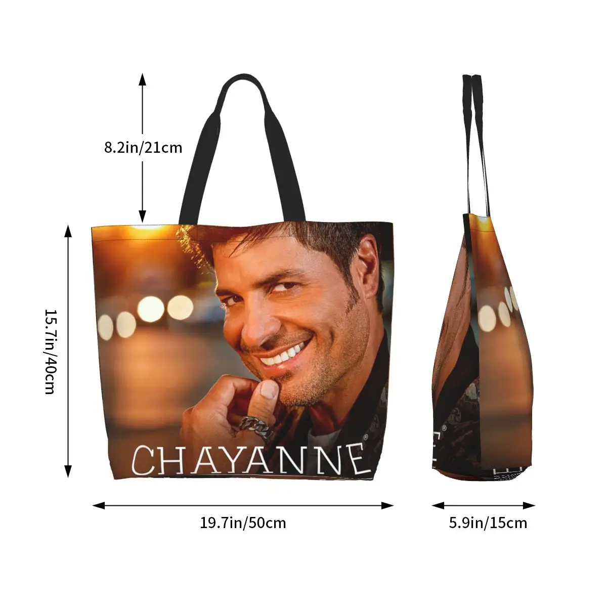 Kawaii Printed Chayanne Dance With Me Shopping Tote Bags Durable Canvas Shoulder Shopper Latin Actor Handbag