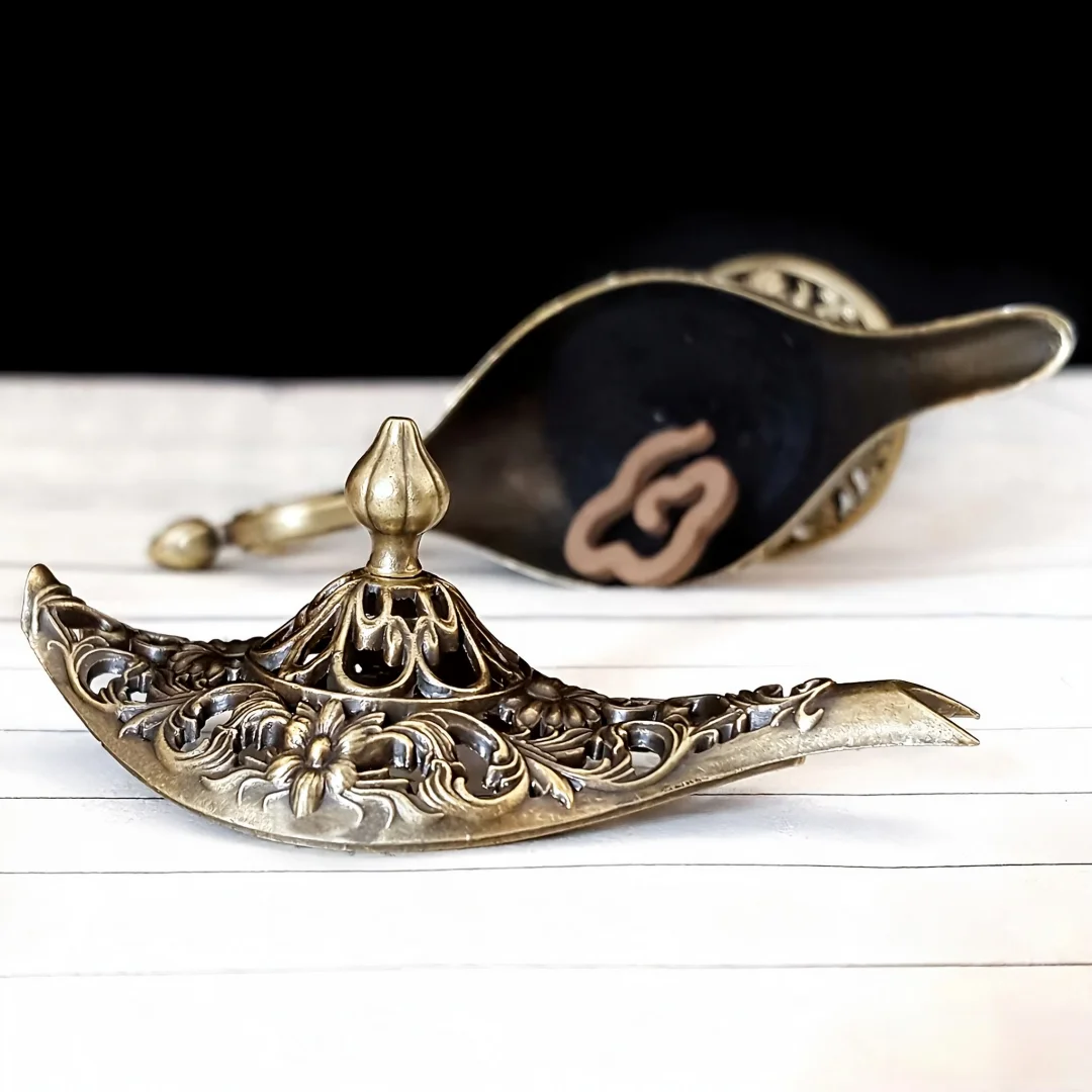 Aladdin Lamp Incense Burner, Carved Craft, Classic Wishing Lamp, Desktop Sandalwood Censer, Home Decor & Holiday Gift