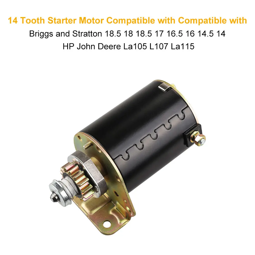 

12V 14 Tooth Starter Motor For 1600 1170 S1742 SCOTTS Brigges & Stratton 16.5HP 17HP 17.5HP 18HP Gas OEM 693551 593934 LG693551