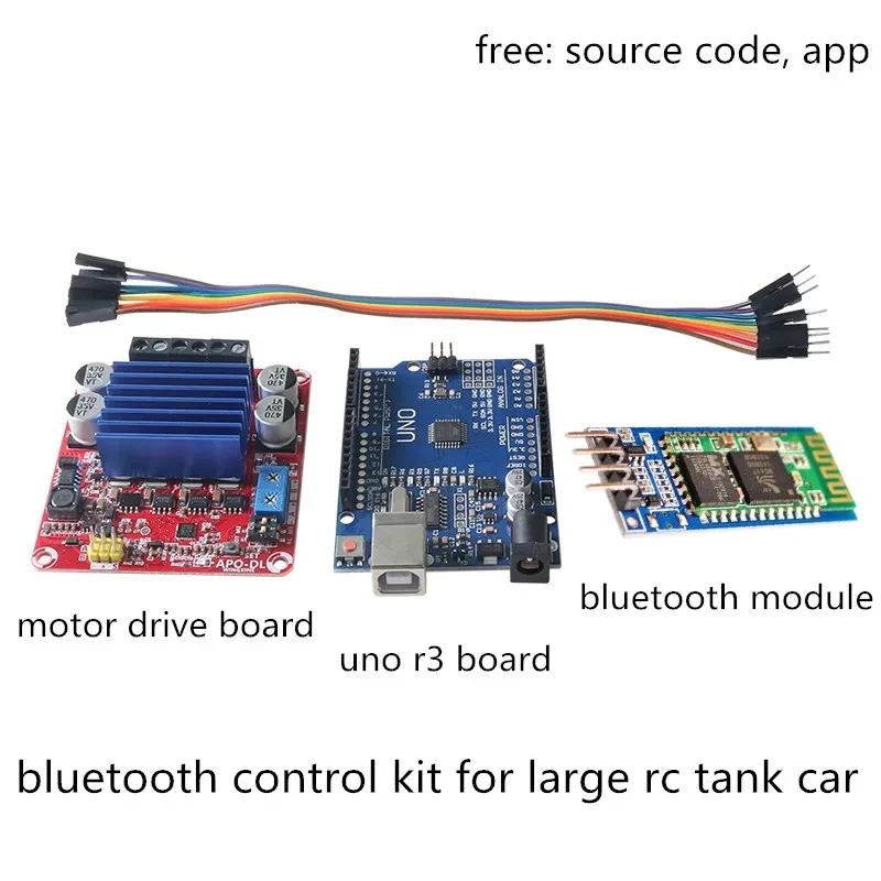 Kit telecomando Scheda di azionamento motore DC a doppio canale ad alta potenza Wifi/Bluetooth/Controllo maniglia per serbatoio RC di grandi dimensioni fai da te per Arduino