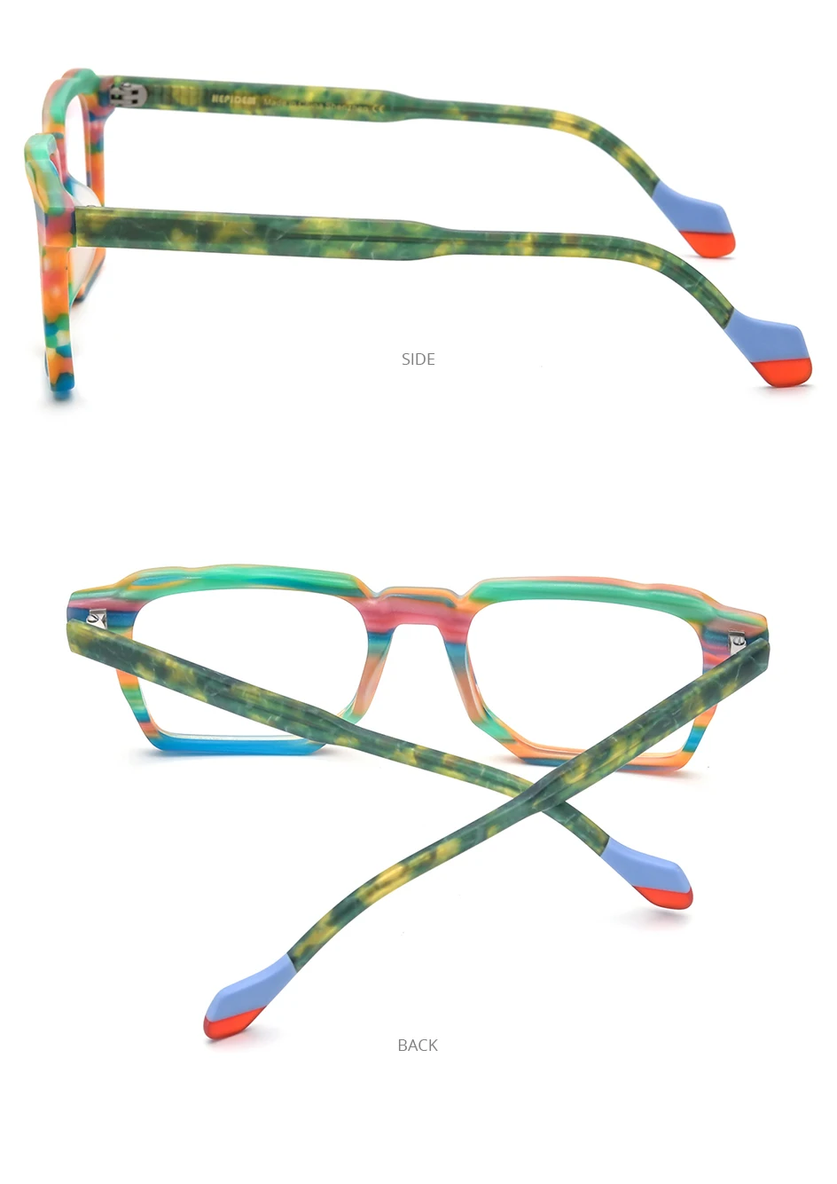 HEPIDEM Multi-Acetat-Brillengestell, Herren- und Damenmodell, Markendesign, quadratische Brille, japanische Handarbeit, Johnny Depp-Brille, 9269 – Detail 7