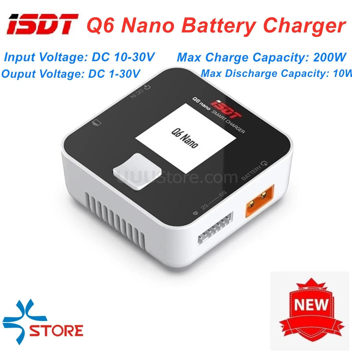 New ISDT Q6 Nano BattGo 200W 8A Colorful Pocket Battery Balance Charger for 1-6S LipoBattery for RC FPV Drone