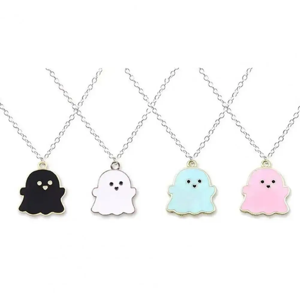 Couple Necklace Anti-fade Chain Necklace Gift Dress Up  Exquisite Unisex Cartoon Ghost  Pendant Necklace Jewelry