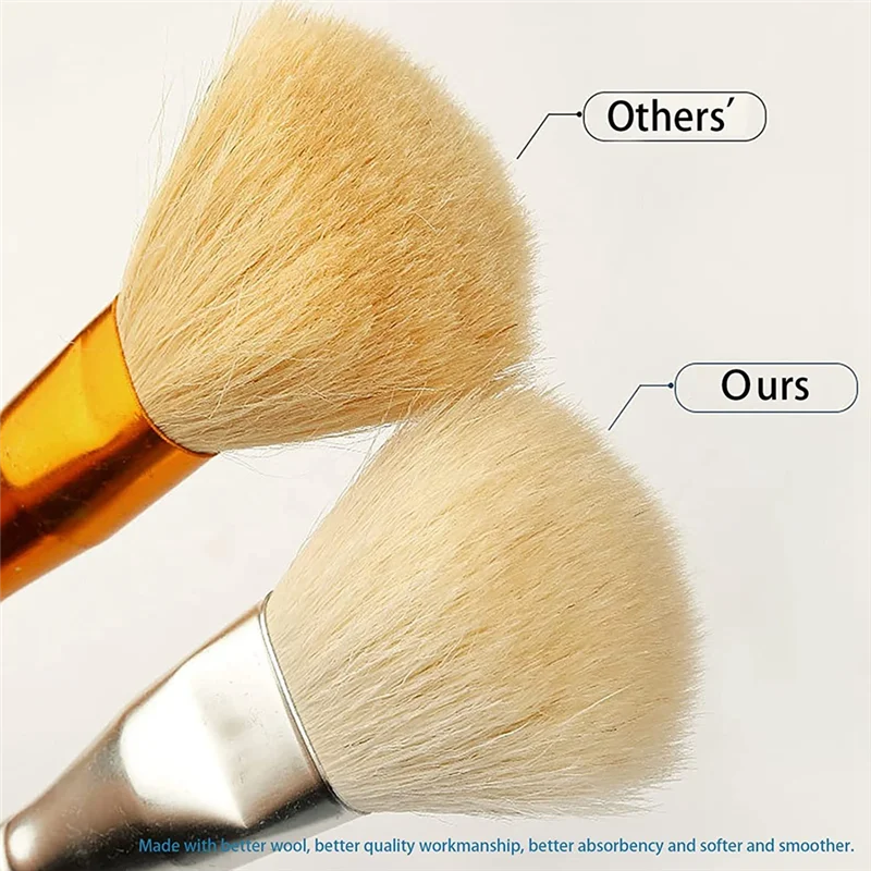 10ชิ้นคละขนาดแปรงทาสีทองแปรงปัดผมแปรงแบนกวาดสำหรับสีน้ำล้างเซรามิก