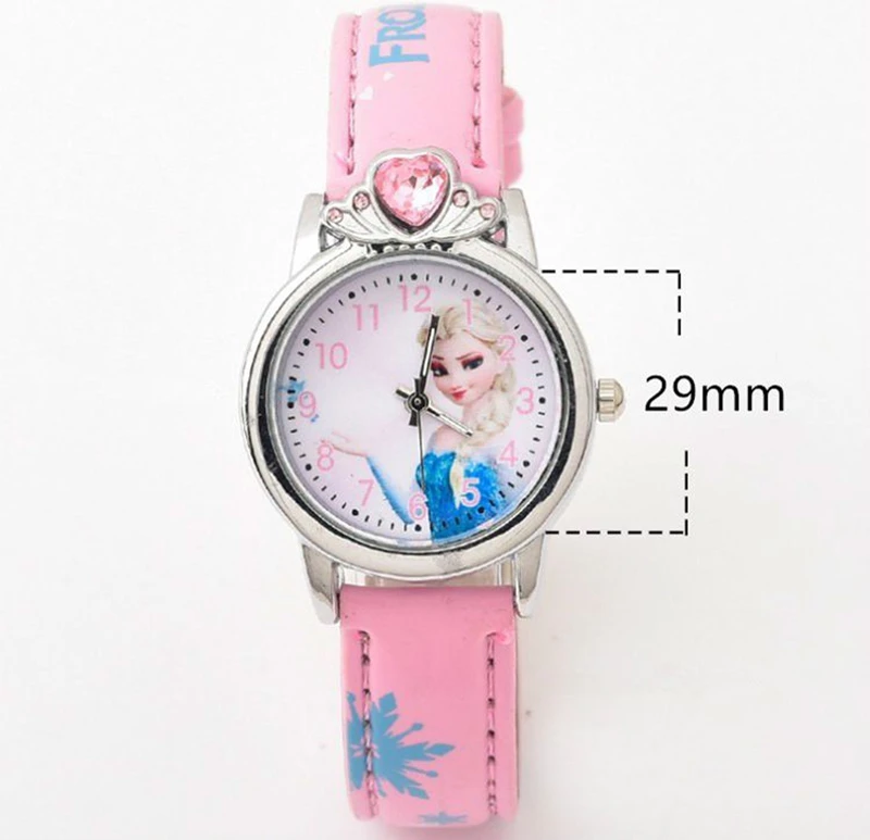 New Princess Elsa Child Watches Figure Toys Cartoon Anna Princess Kids Watch Girls Student Children Clock Children's Day Gift