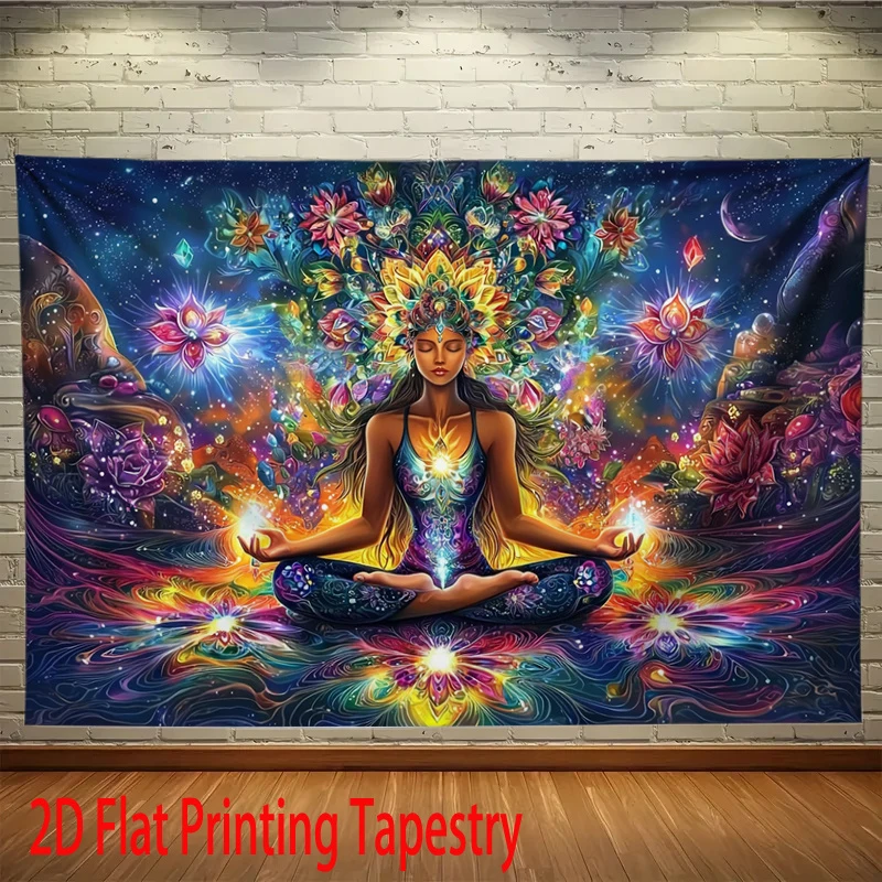 Bohemian Style Mandala Meditation Goddess Energy Tapestry Living Room Bedroom Garden Office Wall Hanging Home Wall Decoration