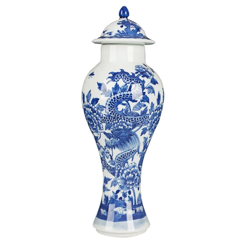 Jingdezhen Handpainted Blue And White Antique Jar Blue And White Porcelain Ceramic Storage Tank Decoration Tea Snacks Jars