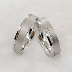 Anéis de casamento para homens e mulheres, joias em aço inoxidável 316L, anel de casal, prata, branco, ouro, titânio, alta qualidade