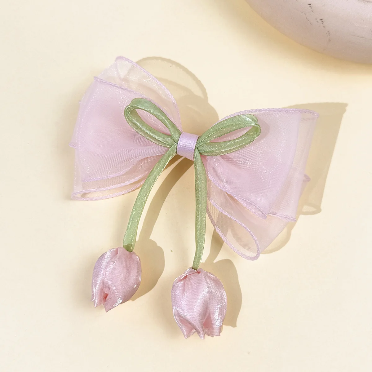 30pc Long Tassel Hair Clips Organza Bow Side Hairgrips Floral Rosette Barrettes for Women Girls Kids Bulk Hair Accessories
