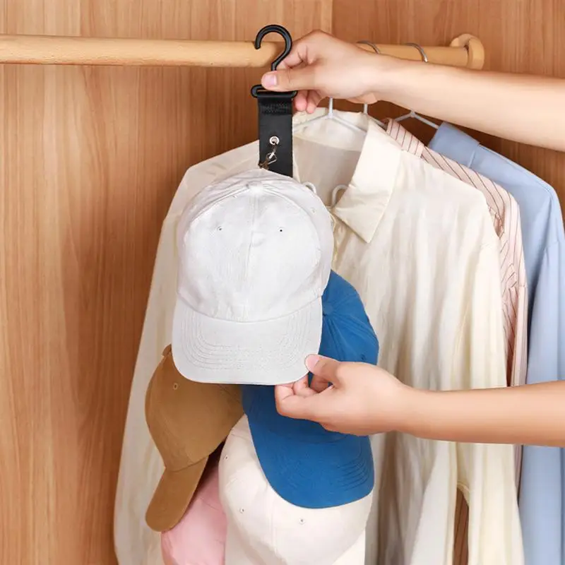 Baseball Hat Closet Organizer Ball Hat Storage Organizer Clips Closet Rod Hat Hanger Organizer Hat Storage Strap Wide Brim Hat