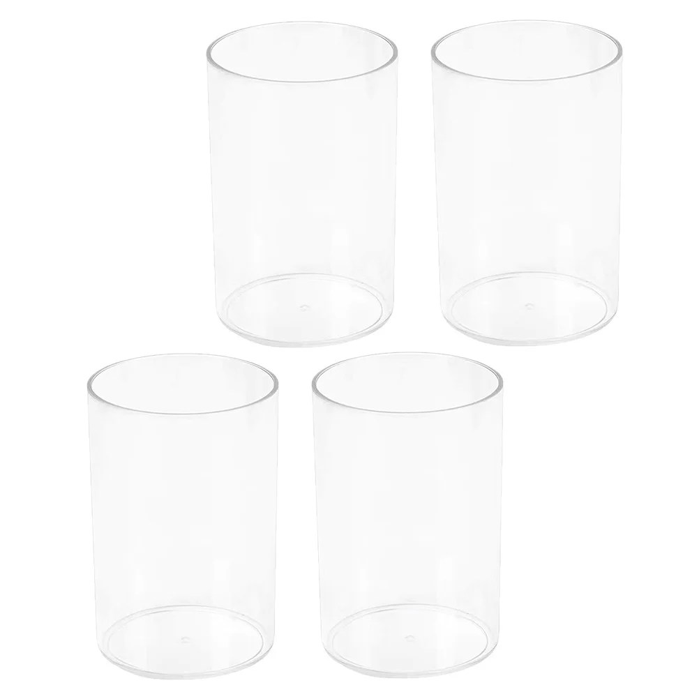 

4 Pcs Pretty Holds Makeup Brush Storage Container Clear Pen Holder Cylinder Vases Penholder for Centerpieces Transparent Office