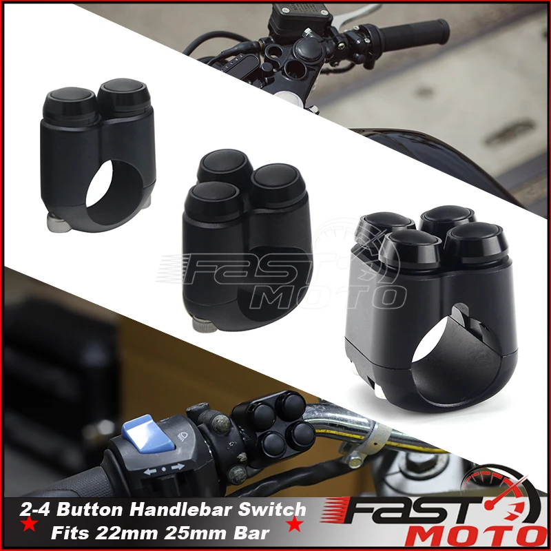 2&3&4 Buttons Motorcycle Switch 25mm 22mm Handle Bar Controller Switches Starter Horn Universal 1