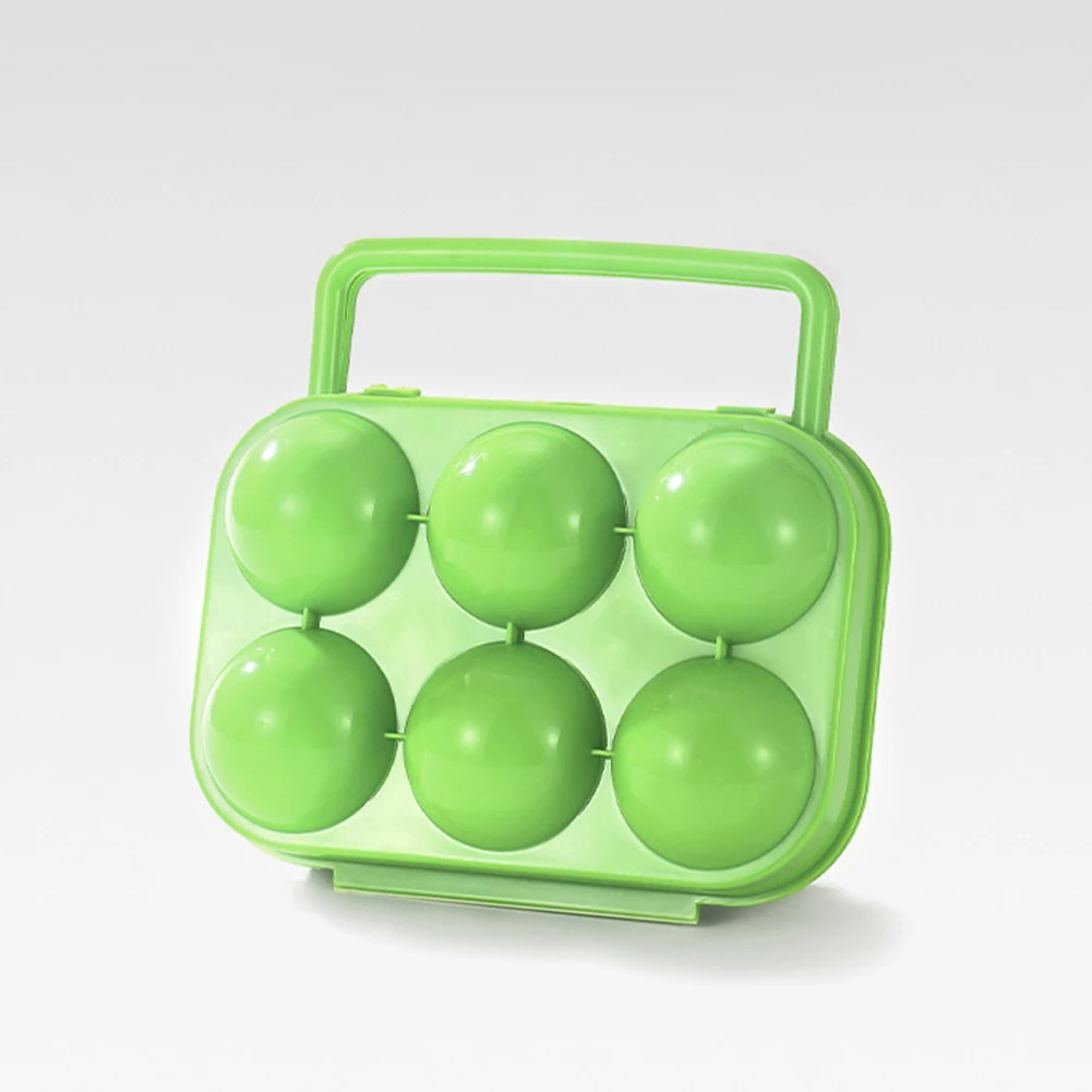 

Storage Box Egg Tray Outdoor Camping Picnic Plastic 15.5x14.6x7cm 6 Eggs ABS Carrier Holder Eggs Tray Handle Style