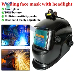 Welding Masks Automatic Variable Light Adjustment Large View Auto Darkening Welding Facemask for Arc Welding Grinding Cutting PC