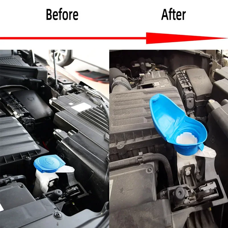 Blue Car Wiper Washer Fluid Filler Lid Funnel Tank Reservoir Cap Wiper kettle Cover Universal For VW Audi SKODA Auto Accessories - view 4