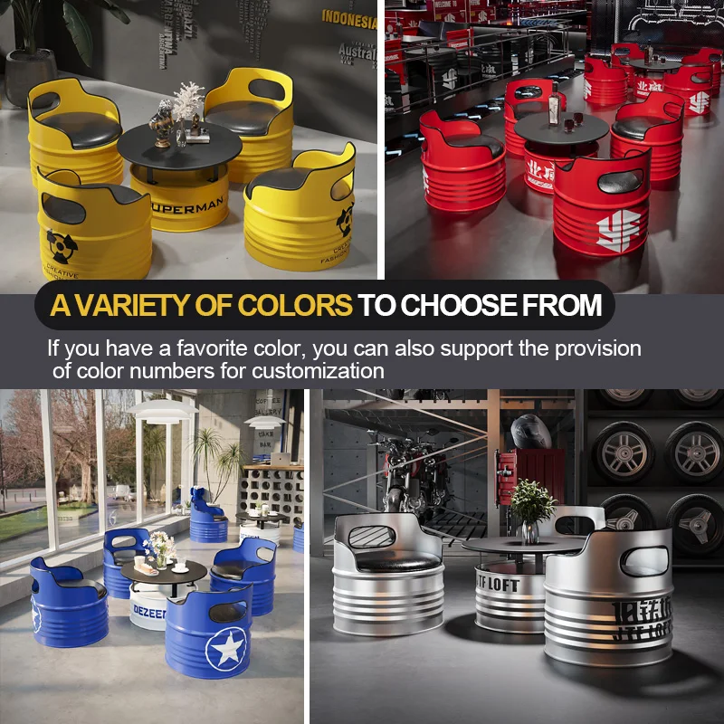 custom.Industrial Pro Style Metal Table and Chair Set Oil Sofa Dining Gym Commercial Negotiation Booth Iron Art Furni