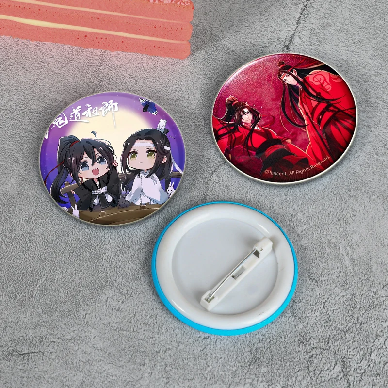 Anime Mo Dao Zu Shi Brooch Lan Zhan/wei Wuxian Cartoon Badge Lan Wangji Wei Ying Button Pins Cosplay Souvenir Toy Cute Fans Gift