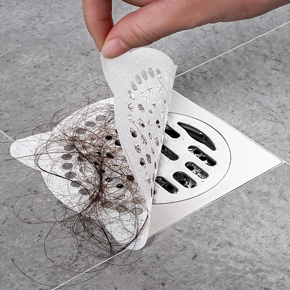 

20pcs Floor Drain Stickers Self-Adhesive Hair Filtering Disposable Sink Anti-Blocking Sticker Bathroom Sewer Hole Fine Mesh