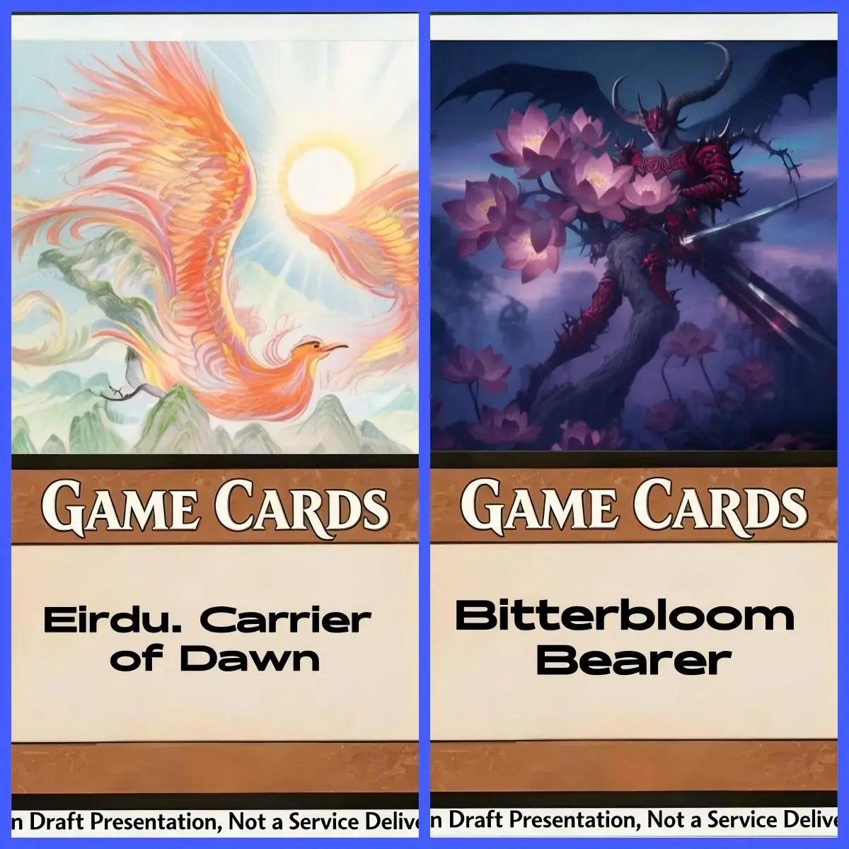 

Selling Holo 27 part Badgermole Cub Bitterbloom Bearer Hexing Squelcher Eirdu, Carrier of Dawn best quality proxy game cards