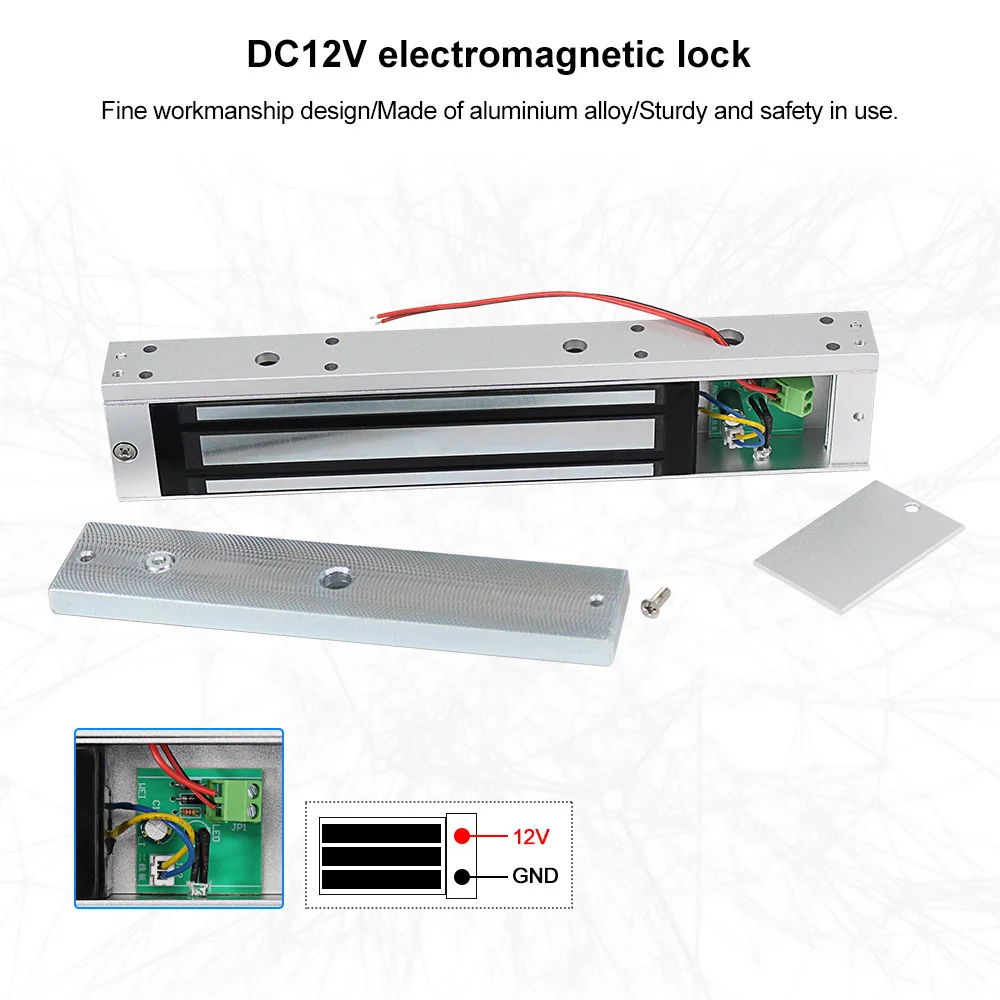 280KG 600LBS Electric Magnetic Lock DC12V Single Door Electromagnetic Lock Access Control Waterproof with/without Bracket U/L/ZL