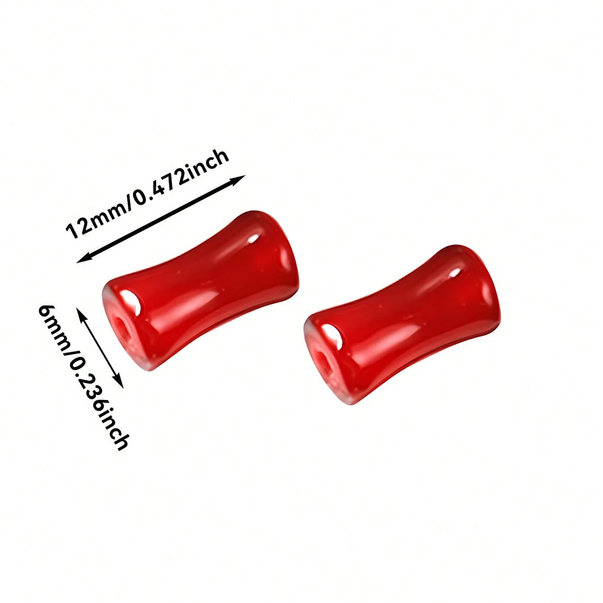 60/120 Stück 6x12mm Glas Anti-Jade Bambusperlen, lose Spacer-Perlen für DIY handgemachten Schmuck, Armbänder, Halsketten und Schmuckzubehör – Detail 5