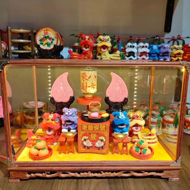Lion dance ornament, a must-have eight immortals table for opening housewarming