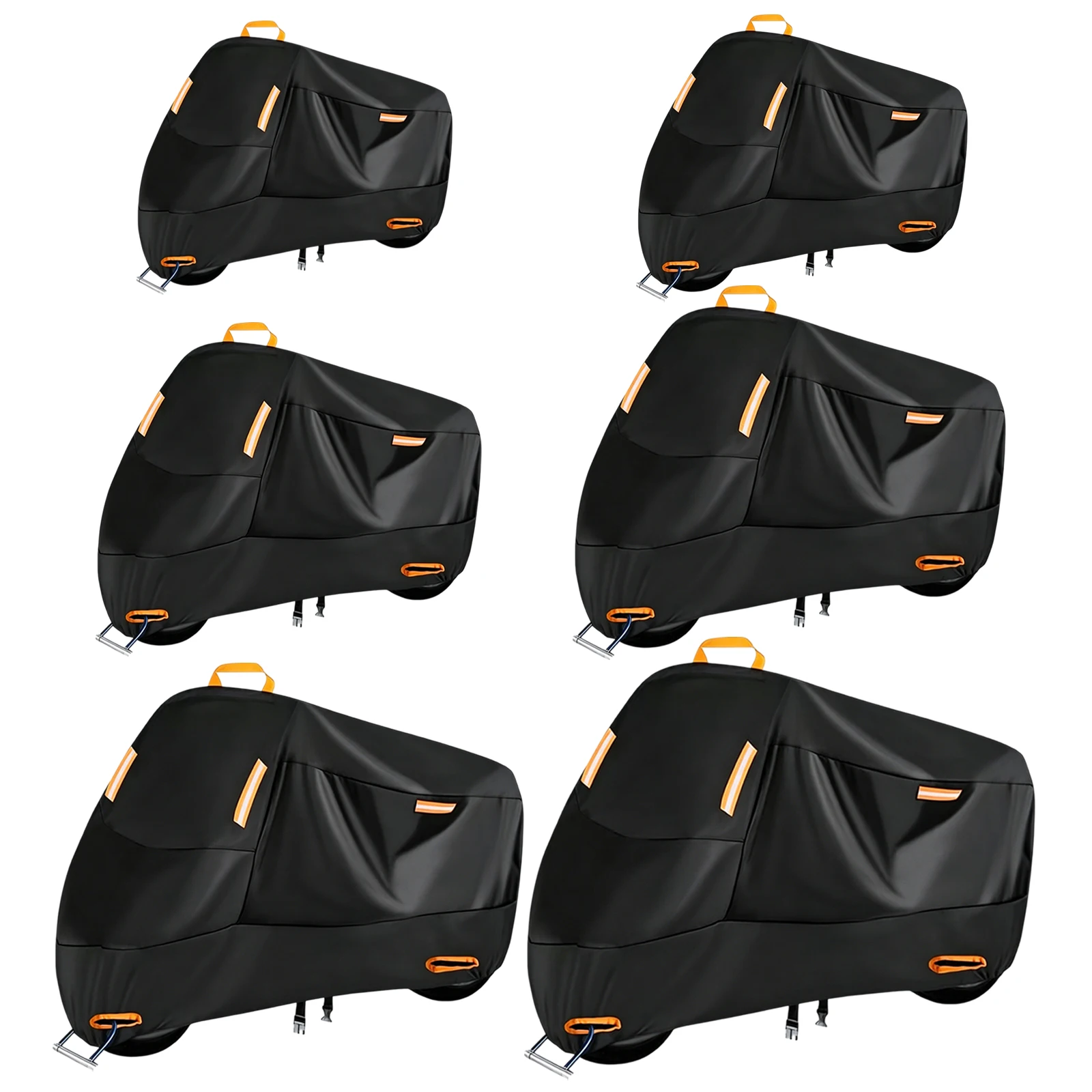 Waterproof Thickened Polyester Tarpaulin with Reflective Strip Motorbike Protector Cover Oxford Cloth for Outside Snow Protector