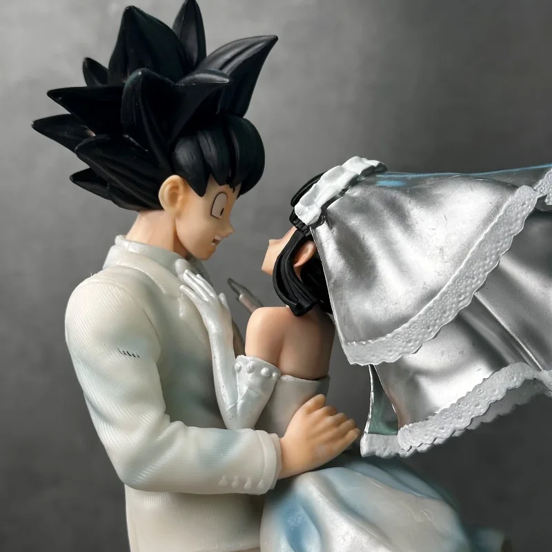 Dragon Ball Z Son Goku & Chichi Wedding Version 31cm Pvc Action Figure Collectible Model Toy Couple Statue Ornament Wedding Gift