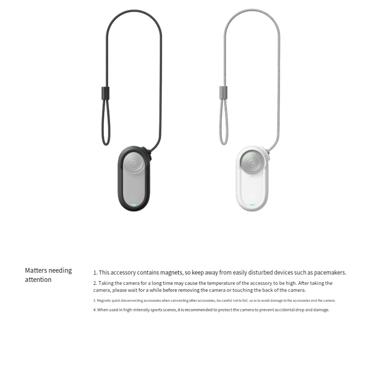 カメラネックストラップネックストラップ磁気ストラップ Shadowstone GO 3/GO 3S アップグレードポータブル磁気ストラップブラック
