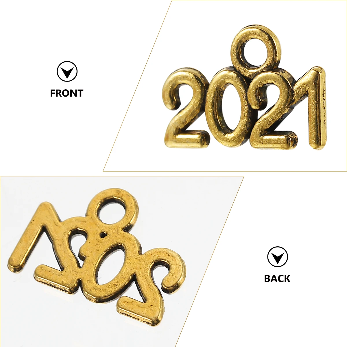 

100pcs Alloy 2021 Year Souvenir Charms Pendant Diy Jewelry Accessories For Necklace Bracelet Keychain Earrings Making Creative