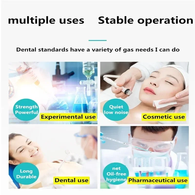 220V 550W/750W Dental Air Compressor Air Compressor Laboratory Use Vertical Oil-free Silent Dental Air Pump not include pump oil