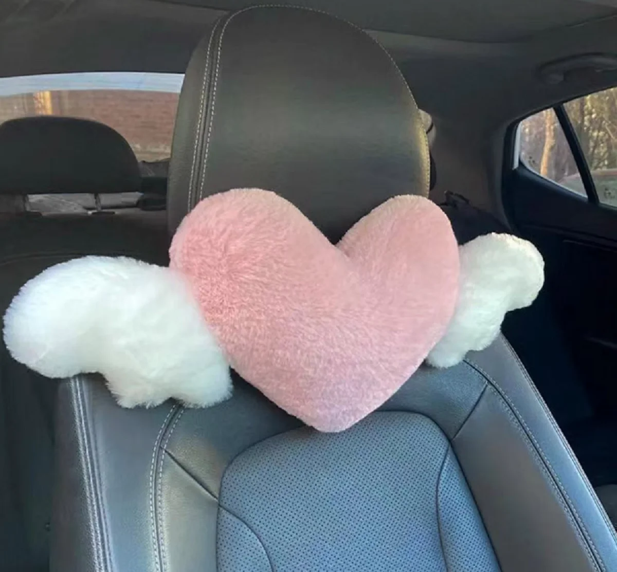 Heart-Shaped Car Headrest Plush Love Neck Pillow Seat Universal Lumbar Pillow Support Accessories Back Car Cushion