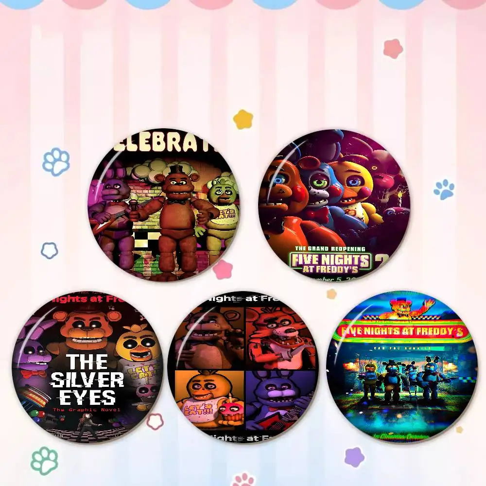 Fnaf Five-nights-At-Freddys Classic Photo Brooches Creative Round Badge Gifts Pins 32/44/58mm
