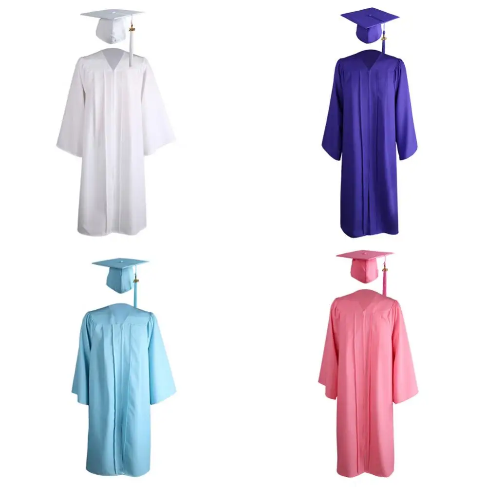 Graduation Gown Robe Academic University Mortarboard Cap 2021 Adult Zip Closure Mortarboard Cap