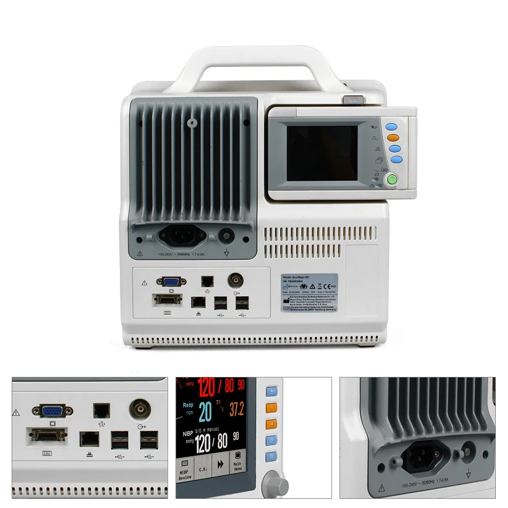 Dispositivos portátiles De Monitor De signos vitales con pantalla táctil De 12 pulgadas Monitor De signos vitales con Spo2 Ecg
