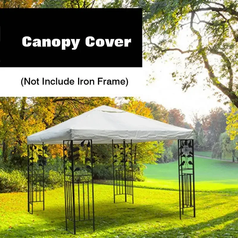 3x3m 300D Polyester Cloth Outdoor Replacement Canopy Top Double Tier Gazebo Roof Cover Garden BBQ Gazebo Top Replacement Cover