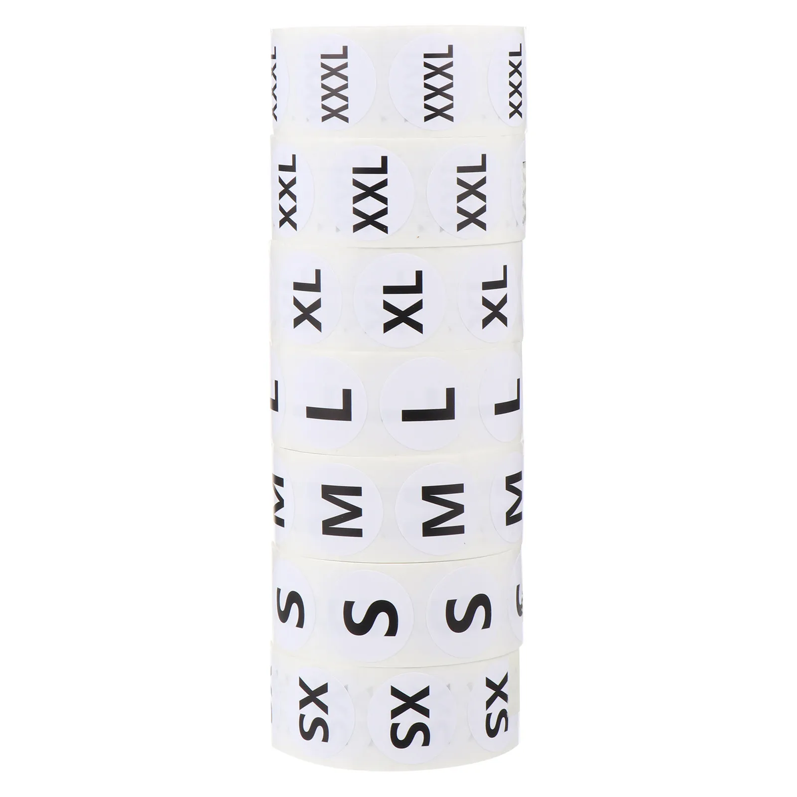 3500Pcs Clothing Size Stickers Round Labels Self-Adhesive 7 Size Pack Xs Xxl Xxxl Labels for Apparel Packaging